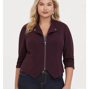 PURPLE JACQUARD KNIT BLAZER